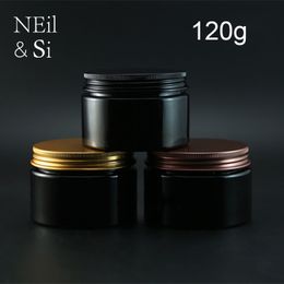Black 120g Plastic Cream Bottle Refillable Cosmetic Body Lotion Jar Empty Mask Powder Container Butter Packaging