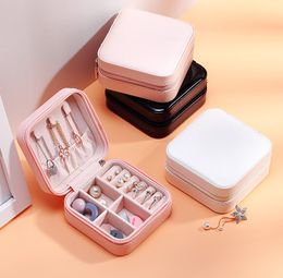 New Storage Box Travel Jewelry Boxes Organizer PU Leather Display Storage Case Necklace Earrings Rings Holder by sea