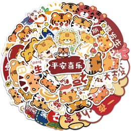 50pcs/set poster Small waterproof Skateboard stickers Cute Cartoon Little Tiger For notebook laptop bottle Helmet car sticker PVC Guitar Decals