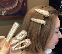 Baby Hair Clips Girls Pearl Crystal Hairclips Bangs Metal Barrettes BB Clips Fashion Hair Accessories 8 Designs Optional