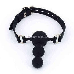 NXY Sex Adult Toy Open Mouth Gag Silicone Ball Toys Bondage Restraints Ring Game Oral Fixation Stuffed Slave for Women1216