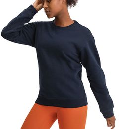L-015 Women Sweatshirts Yoga Sports Coat Crewneck Top Relaxed Fit Long Sleeve Shirts Soft Warm Hoodies Autumn Winter Oversized Sweatshirt 2023