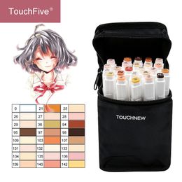 TouchFIVE 12/24 Colours Sketch Skin Tones Marker Pen Artist Double Headed Alcohol Based Manga Art Markers Brush Pen Art Supplies Y200709