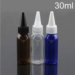 30ml Plastic Drop Bottle Empty Cosmetic Water Essential Oil Packaging Travel Containers Blue Brown Transparent Free Shipping