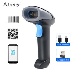 Scanners Handheld Barcode Scanner 1D / 2D / QR Code 2.4G Wirelessusb Wired Feed Bar Reader Compatível com o Windows Android Mac Linux