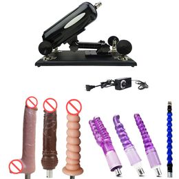 AKKAJJ Small Automatic Sex Furniture Thrusting Massage Machine Guns with Retractable Silicone Toys(Black)