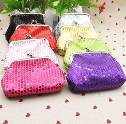 20pcs Sequins Coin purses Women Polyester Hasp Short Mix Colour Min Wallet Credit Card Holder