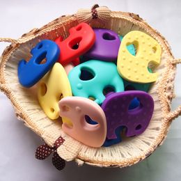 10 Colours Silicone Elephant Teether Teething Toy Silicone Beads Baby Teether Pacifier Chain Pendant Sensory Toy M2948