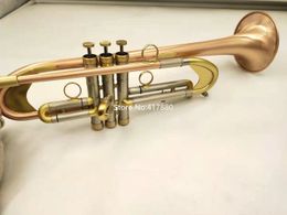 High Quality Bb Tune Trumpet Brass Plated Lacquered Gold Professional Musical Instrument With Case Free Shipping