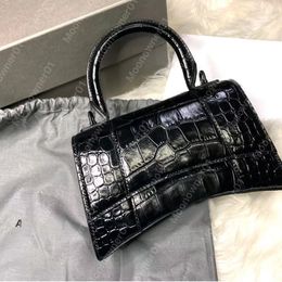 Handbag hourglass bags women Shoulder bags genuine leather cowhide Alligator Stone messenger handel bag Fashion cross body purse shiny sliver pink