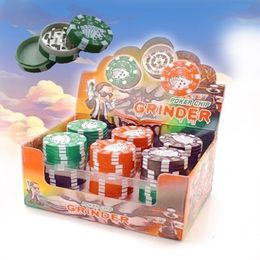 Poker Chip Herb Grinder 3 Layers Poker Chip Style Herb Herbal Tobacco Grinder Grinders Smoking Pipe Accessories gadget 3 Colours GGE1729