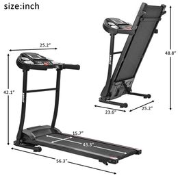 running exercise machine UK - USA Stock Folding Electric Treadmill Motorized Running Machine Foldable Indoor Exercise Fitness Setupa13