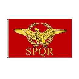 Nova Roma New SPQR Flag Banner 3x5 FT 90x150cm Double Stitching 100D Polyester Festival Gift Indoor Outdoor Printed Hot selling