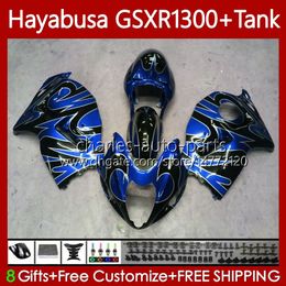 Bodywork For SUZUKI Hayabusa GSXR-1300 Blue flames GSXR 1300 CC GSX-R1300 1996 2007 Bodys 74No.289 GSXR1300 1300CC 96 97 98 99 00 01 GSX R1300 02 03 04 05 06 07 Fairing