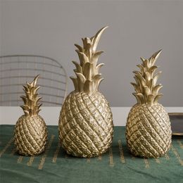 Nordic Modern Home Decoration Accessories For Living Room Pineapple Miniature Figurines Home Decor Christmas Desk Decorations LJ200904