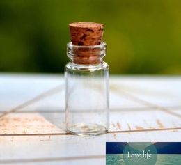 Wholesale 100pcs/lot 0.5ml Tiny Clear Glass Refillable Bottles with Cork & Plastic Caps As Essential Oil Empty Vial