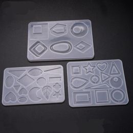 Silicone Mould DIY Crystal Epoxy Mould Necklace Earrings Mould Decorative Craft Art Crafts Pendant Mould 3 Designs BT672