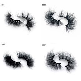 Fluffy 3D Mink Eyelashes 25mm DramticFalse Eyelash Thick Long Fake Eye Lashes Extension Makeup Cruelty Free flexible band Lash