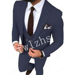 New Style One Button Handsome Notch Lapel Groom Tuxedos Men Suits Wedding/Prom/Dinner Best Man Blazer(Jacket+Pants+Tie+Vest) W517