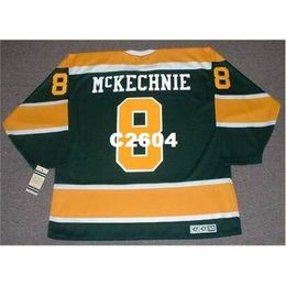 Men #8 WALT McKECHNIE California Golden Seals 1972 CCM Vintage RETRO Hockey Jersey or custom any name or number retro Jersey