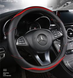 15 Inch Luxury Car Steering Wheel Cover breathable non-slip grip wear-resistant Cars Leather Seat Cushions Auto Accessories232B
