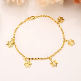 21cm Girls Bangle Women Fine Gold Love Cross flos Bracelets Jewellery Hand Chain kids sundry pendant pick