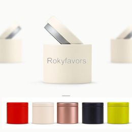50PCS 47x45mm 5 Colors Portable Mini Tea Caddy Metal Tea Tin Sweet Candy Storage Boxes Party Favors Event Giveaways Little Things Cans