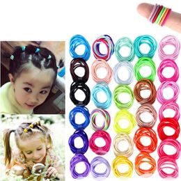 300 Pieces Multicolor Baby Girls Hair Ties No Crease 2cm Hair Bands Ponytail Holders for Baby Girls Infants Toddlers LJ201226