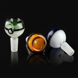 Hookahs 14mm bowl spherical style 18mm bowls with clear colorful handle for glass smoking bong