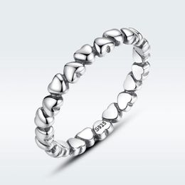Cluster Rings Forever Love Heart Finger Ring 925 Sterling Silver Original Jewelry Gift Female Wedding For Women Fashion 1