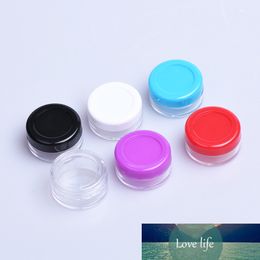 100 X 10g Empty Sample Cream Plastic Container Jar Clear Jars with Coloured Screw Lid Cosmetic Bottle Mini Small Plastic Pot Box