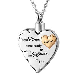 Silver Heart Cremation Urn Jewellery For Family Stainless Steel Memorial Necklace Ashes Pendant With Fill Kit