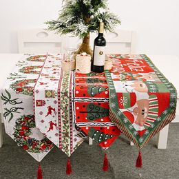 Decoração da tabela do Natal bandeira criativo boneco de neve Papai Noel alces Natal mesa toalha de mesa de decoração de casa T2I51604