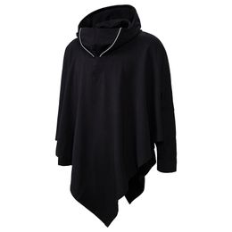 Unisex Casual Hooded Poncho Cape Cloak Fashion Coat Hoodie Sweatshirt Men Hip Hop Streetwear Hoody Pullover for Male Sweat Homme 201113