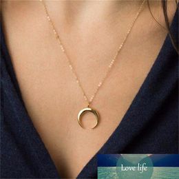 Hot Sale Delicate Kolye Pendant Necklace Curved Crescent Moon Necklace Gold Silver Colour for Women Necklace Ladies Jewellery Gifts