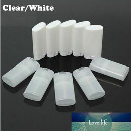 10pcs x 15g DIY Clear White Empty Oval Flat Tubes Deodorant Lip Balm Container Pots Lip Gloss Refillable Travel Bottles