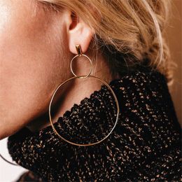 Women Lucky Number 8 Circle Earrings Fashion Hollow Earrings Gold Silver Earrings Europe and America Fashion Jewelry