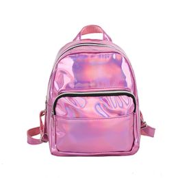 Laser PU Sport Backpack Small Gym Bags Women Fitness Back pack Outdoor Luggage For Travel Duffel Bags Kids Children sac de Q0705