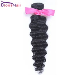 Sample Curly Double Weft Peruvian Virgin Unprocessed Deep Wave Curls Human Hair Weave 1 Bundle Wholesale Extensions 100g Natural Colour