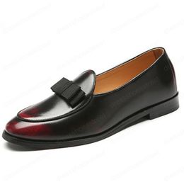Luxury Fashion PU Leather Loafers Men Moccasins Slip Slippers Bowknot Wedding Dress Men's Flats Gentlemen Party Casual Shoes