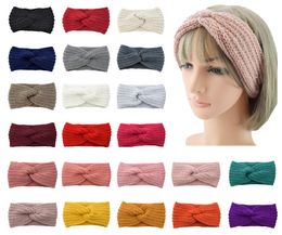 36 Colours Knitted Crochet Headband 2 in 1 scarf headband Women Winter Sports Headwrap Head Band Ear Warmer Beanie Cap Headbands