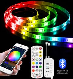 The latest bluetooth three-button led light with 5050RGB 12V low voltage music soft light strip smart bluetooth sound control light strip