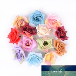 10pcs 7cm Artificial Flower Silk Rose Head Wedding Home Valentine's Day Decoration DIY Headdress Garland Gift Box Craft Fake F