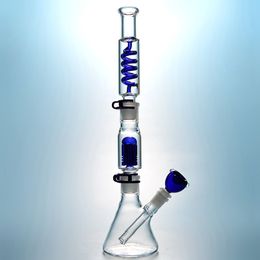 Hookahs 6 arms tree perc Condenser Coil freezable Diffused Downstem Build a Bong Beaker Bong With Bowl and Two size 29 clips 16 inch 18.8mm Female joint