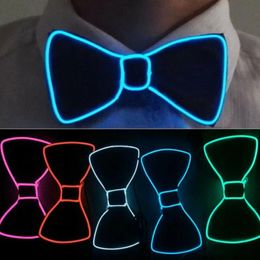 Luminous Bow Tie Neon Light Trendy Costume Accessories Glowing Acrylic LED Tie For Christmas Halloween Cosplay Party 10 Colours