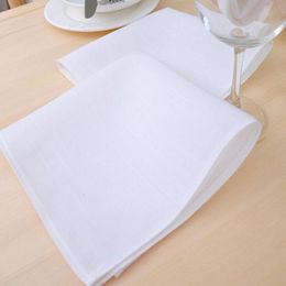 50pcs White Solid Washable Fabric Polyester Cloth Black Napkins For Wedding Party Holiday Dinner 16 x 16inch