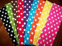 Polka Dot Stretch Headbands Nylon Stretch Headwear 2" x 8" colorfull