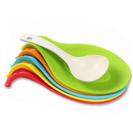 Silicone Spoons Spatula Pads Spoon Mats Insulation Mats Saucers Rice Spoon Racks Food Grade High Temperature Kitchen Cook yq02924