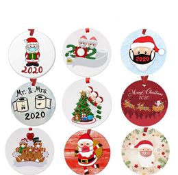 2020 Christmas Ornaments Santa Wearing A Face Bandana Cover Decorate Christmas Tree Decoration Cute Santa Clause Decoration SN4734