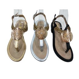 Hot sale-Flat Sandals Shoes Fashion Womens Shoes 2020 Golden Flat Sandals Summer Flat Sandals Fashion Womens Plus Size